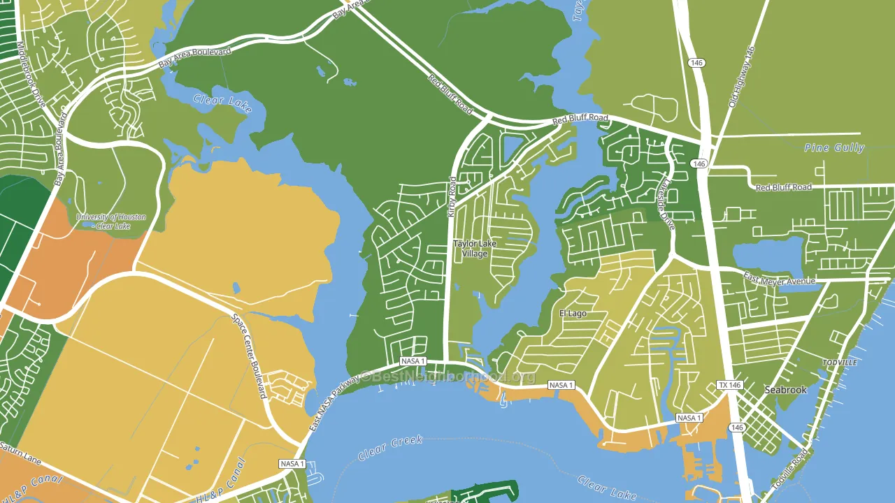 Taylor Lake Village, TX block-group voter-turnout map