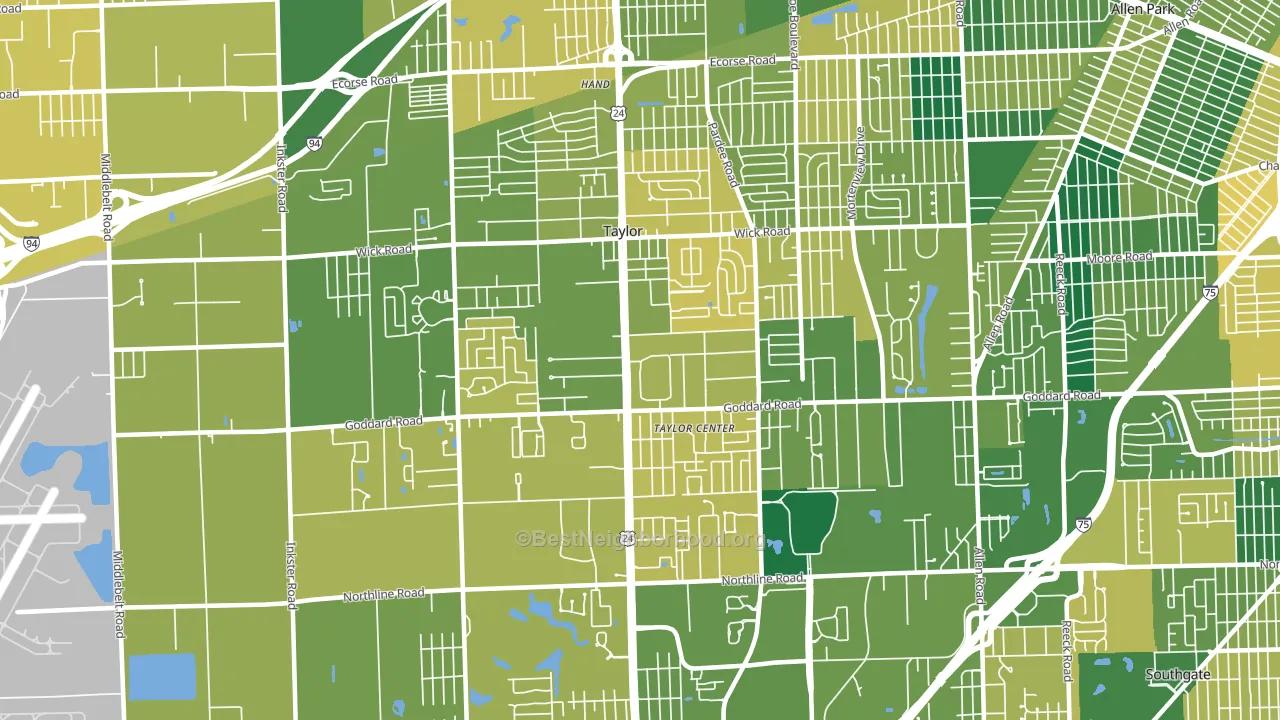 Taylor, MI block-group voter-turnout map