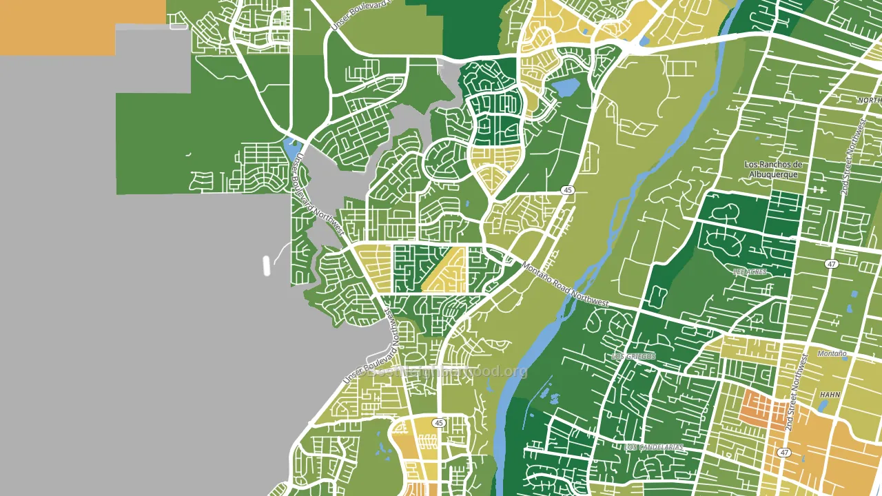 Taylor Ranch, Albuquerque, NM block-group voter-turnout map