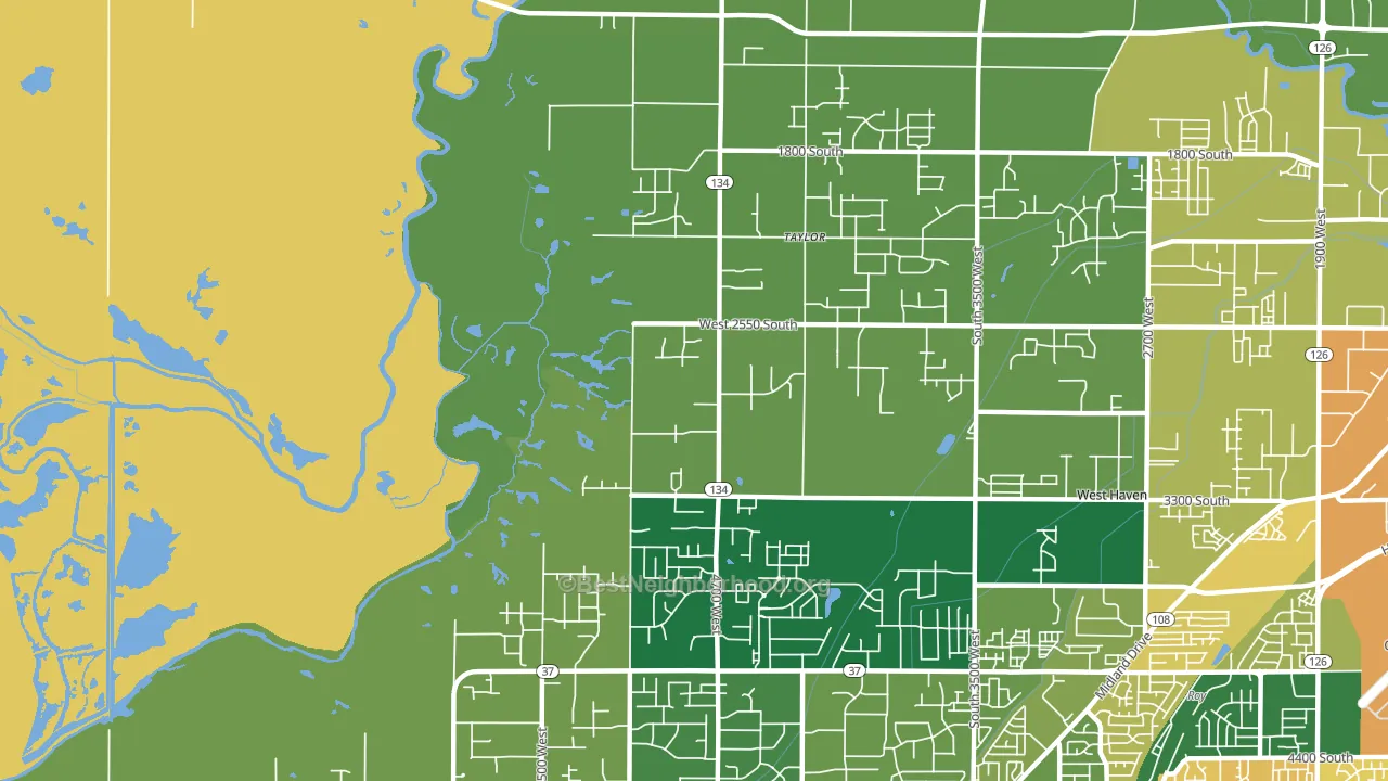 Taylor, UT block-group voter-turnout map