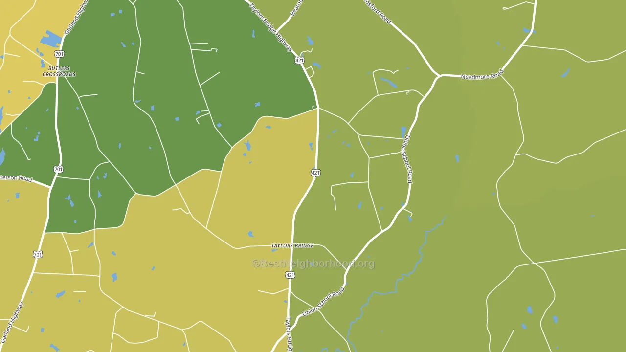 Taylors Bridge, NC block-group voter-turnout map