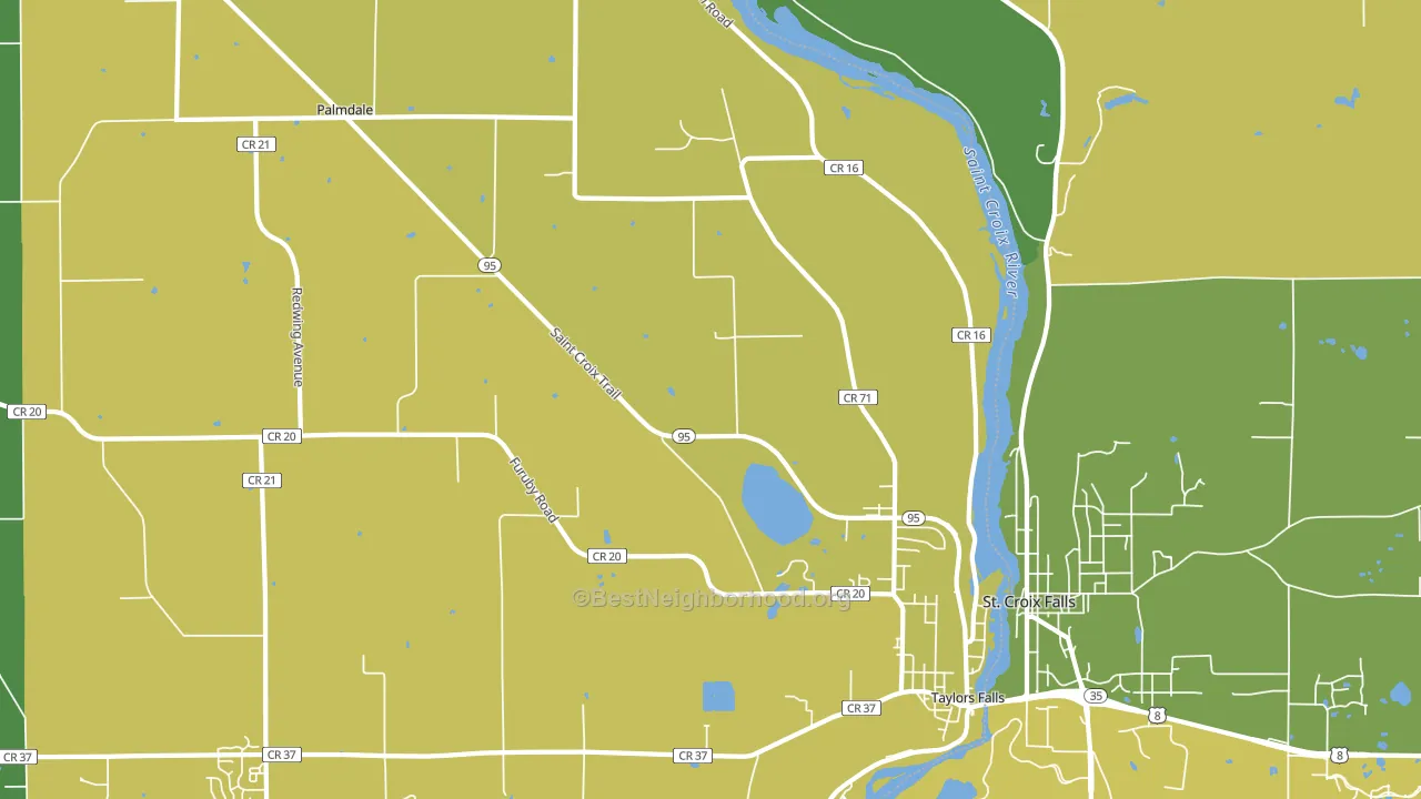 Taylors Falls, MN block-group voter-turnout map
