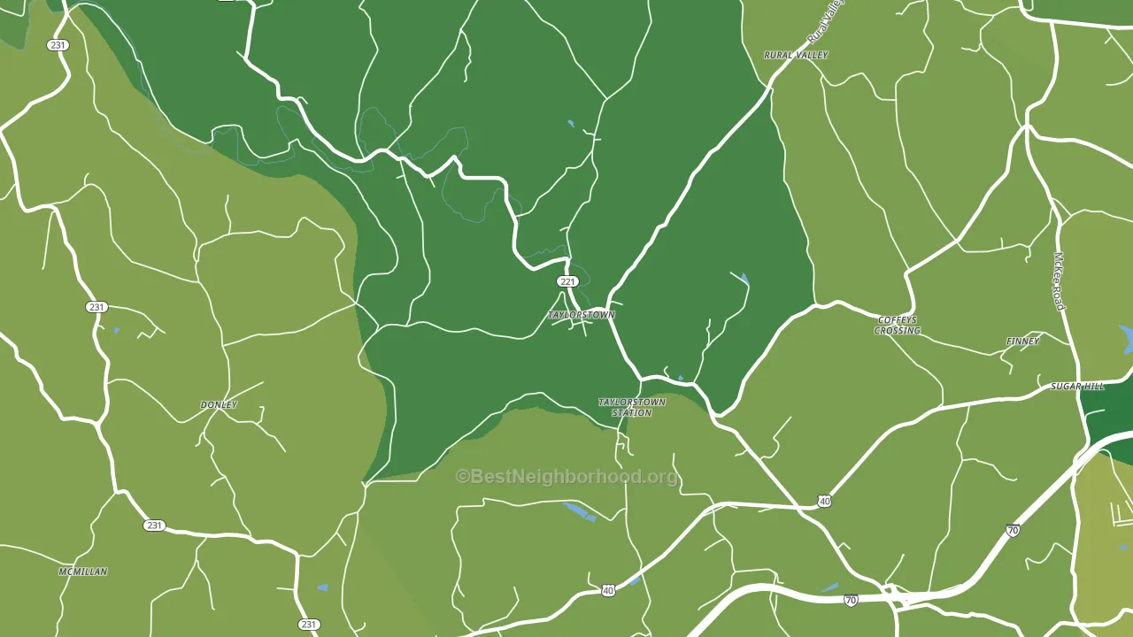 Taylorstown, PA block-group voter-turnout map