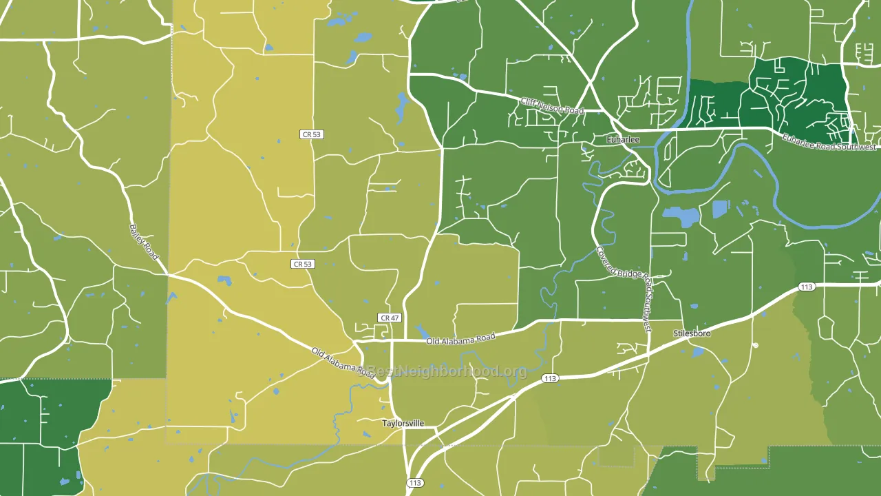 Taylorsville, GA block-group voter-turnout map