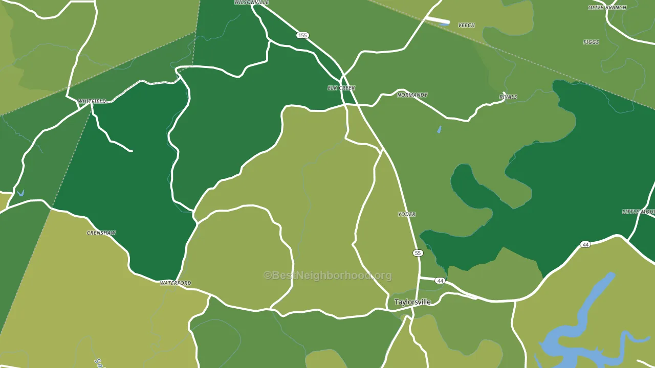 Taylorsville, KY block-group voter-turnout map