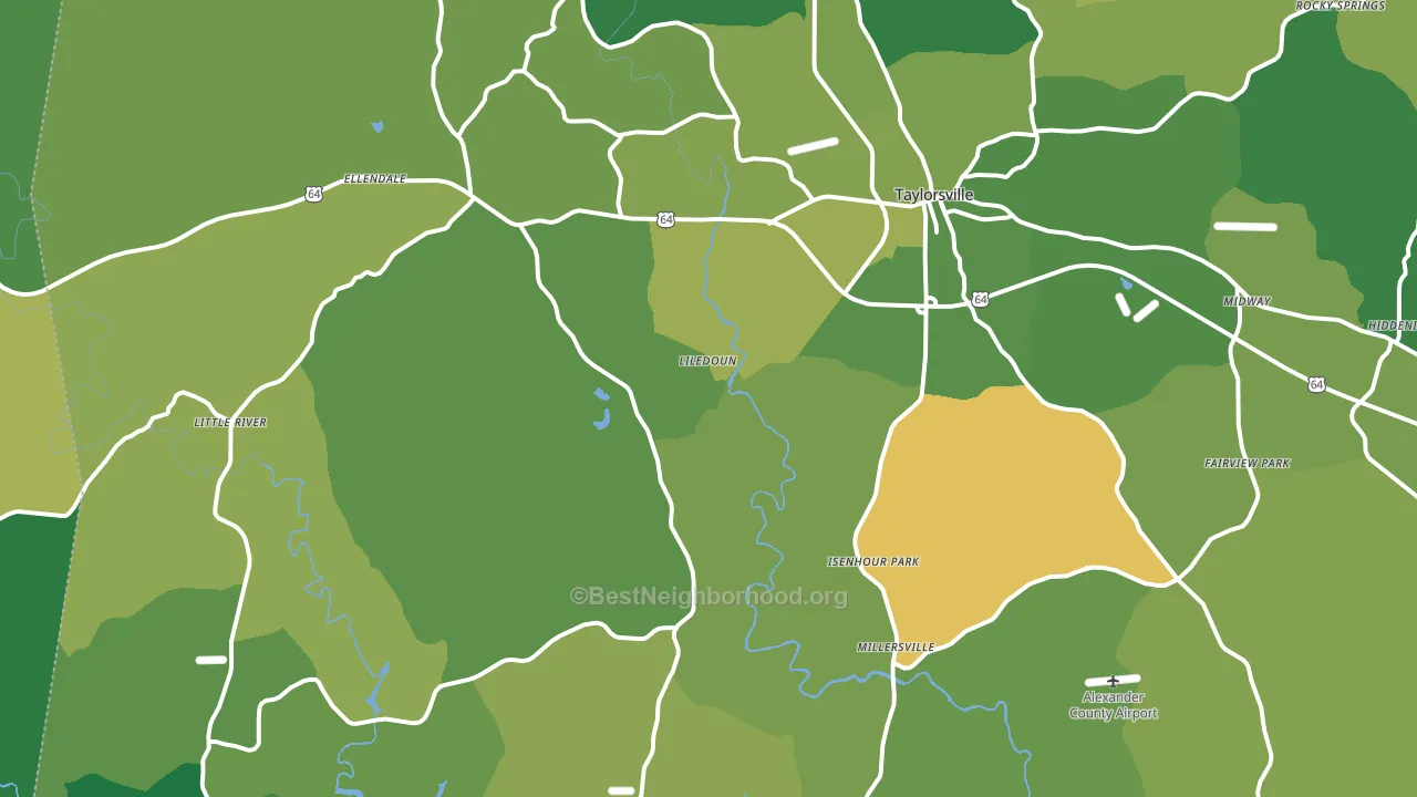Taylorsville, NC block-group voter-turnout map