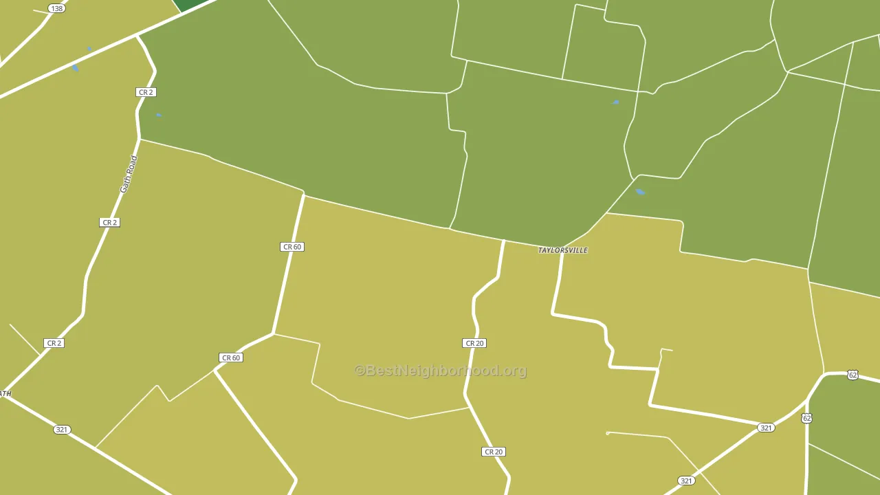 Taylorsville, OH block-group voter-turnout map