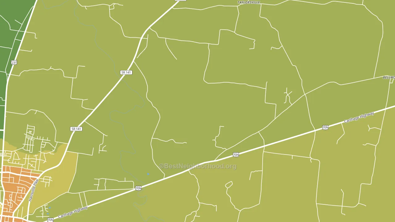 Taylorsville, TN block-group voter-turnout map