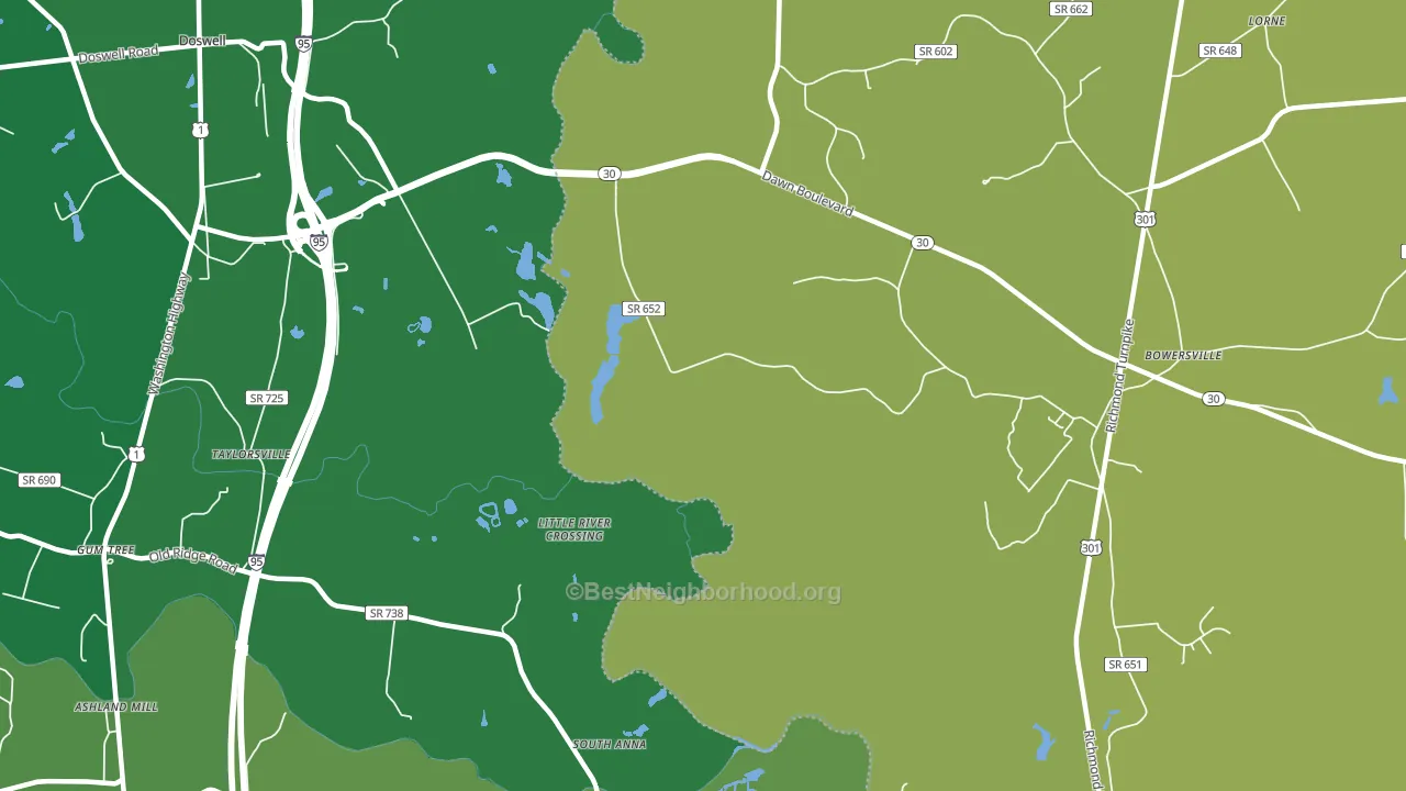 Taylorsville, VA block-group voter-turnout map