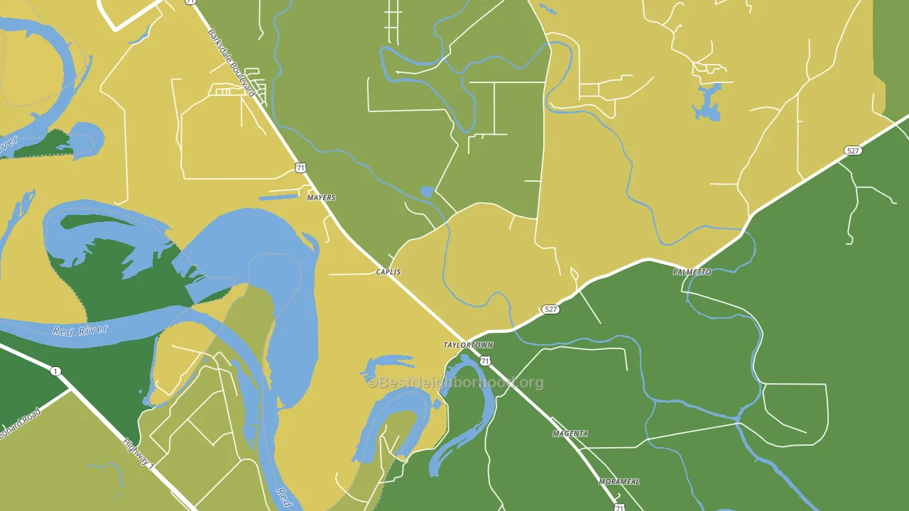 Taylortown, LA block-group voter-turnout map