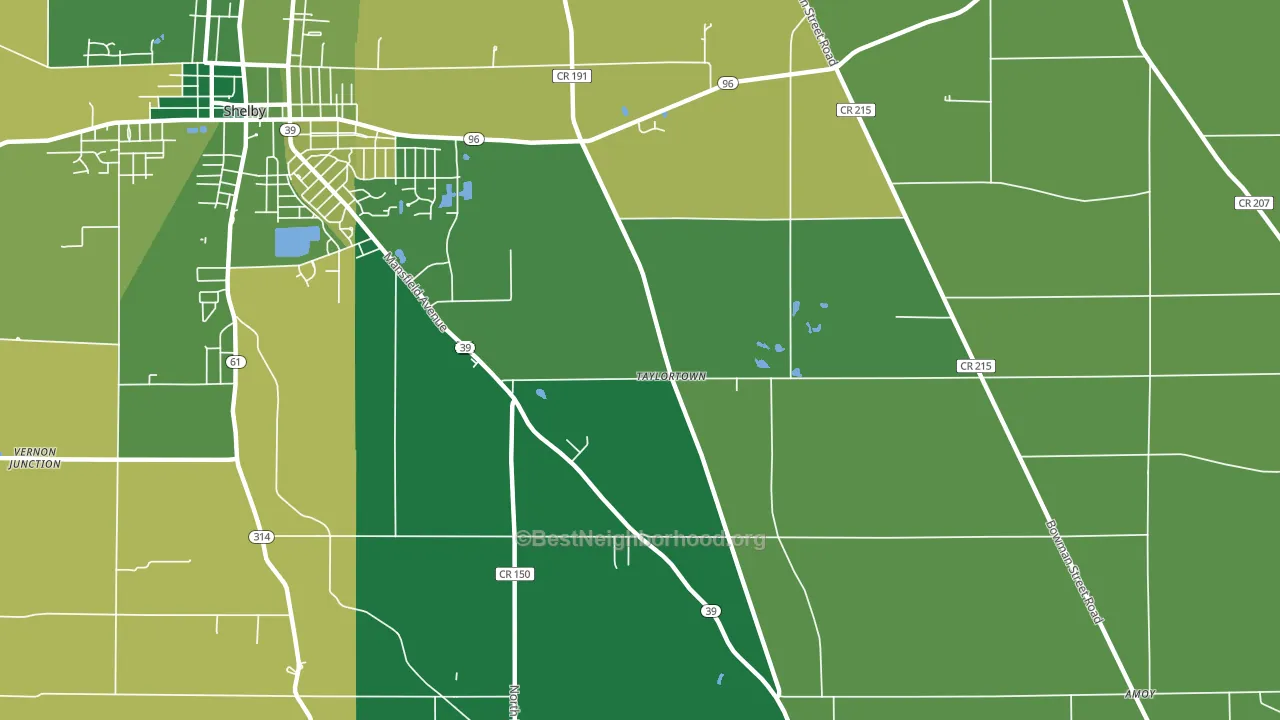 Taylortown, OH block-group voter-turnout map