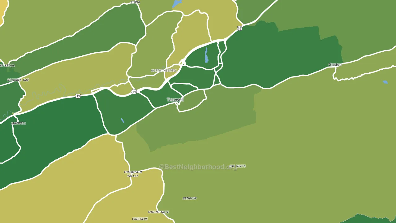 Tazewell, VA block-group voter-turnout map