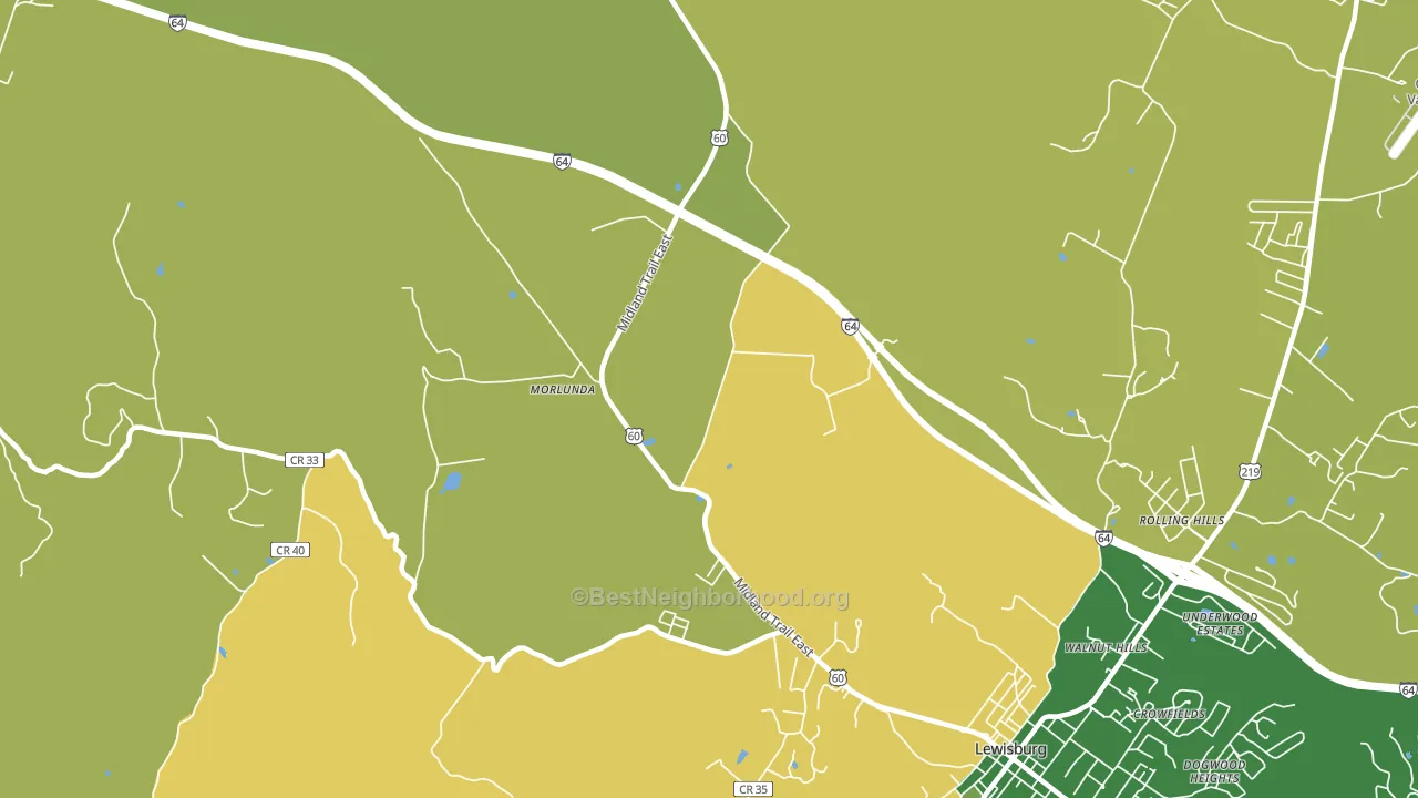 Teaberry, WV block-group voter-turnout map