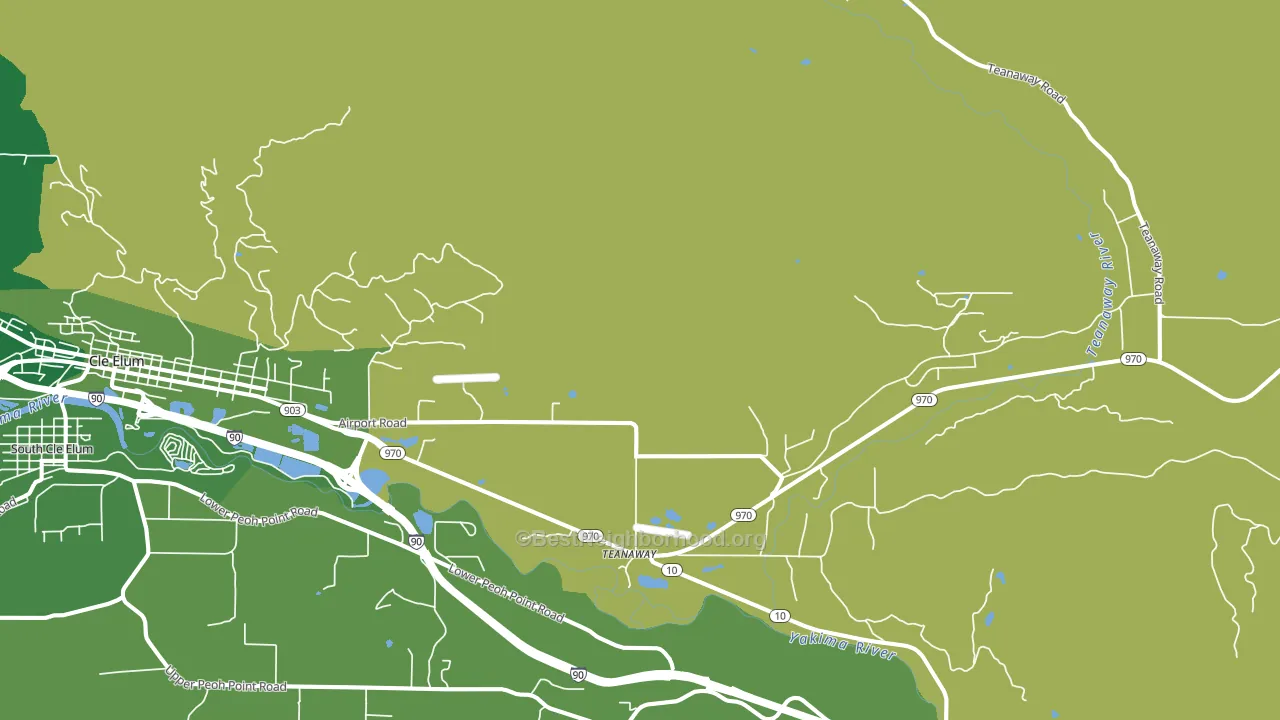 Teanaway, WA block-group voter-turnout map