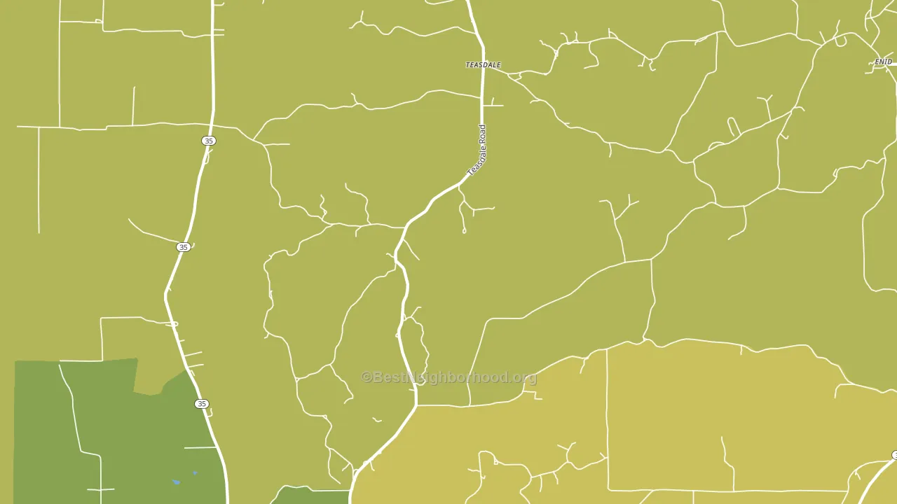 Teasdale, MS block-group voter-turnout map