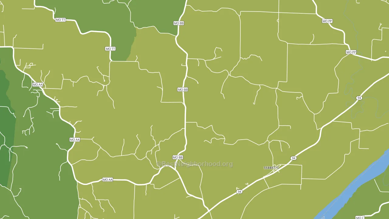 Tebbetts, MO block-group voter-turnout map