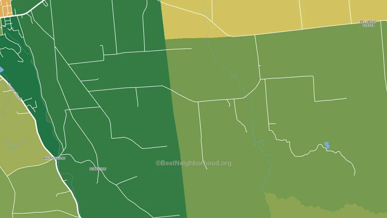 Teboville, NY block-group voter-turnout map