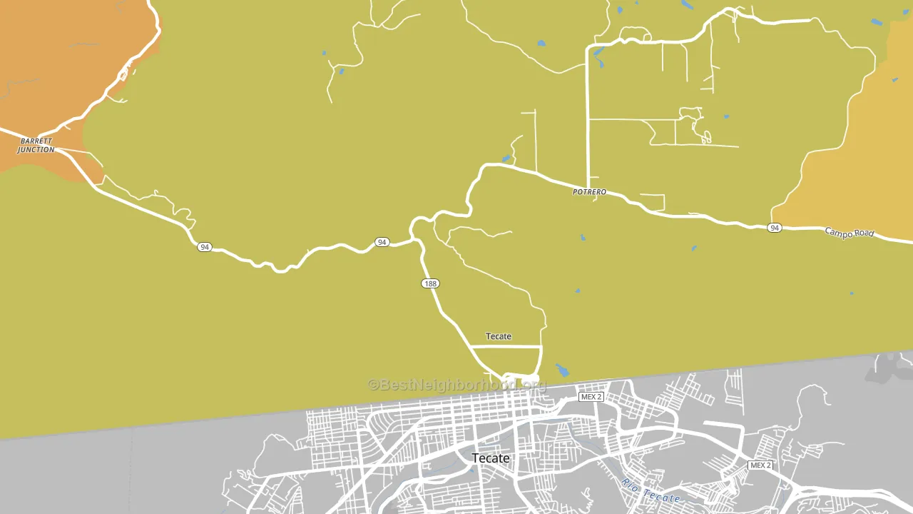 Tecate, CA block-group voter-turnout map