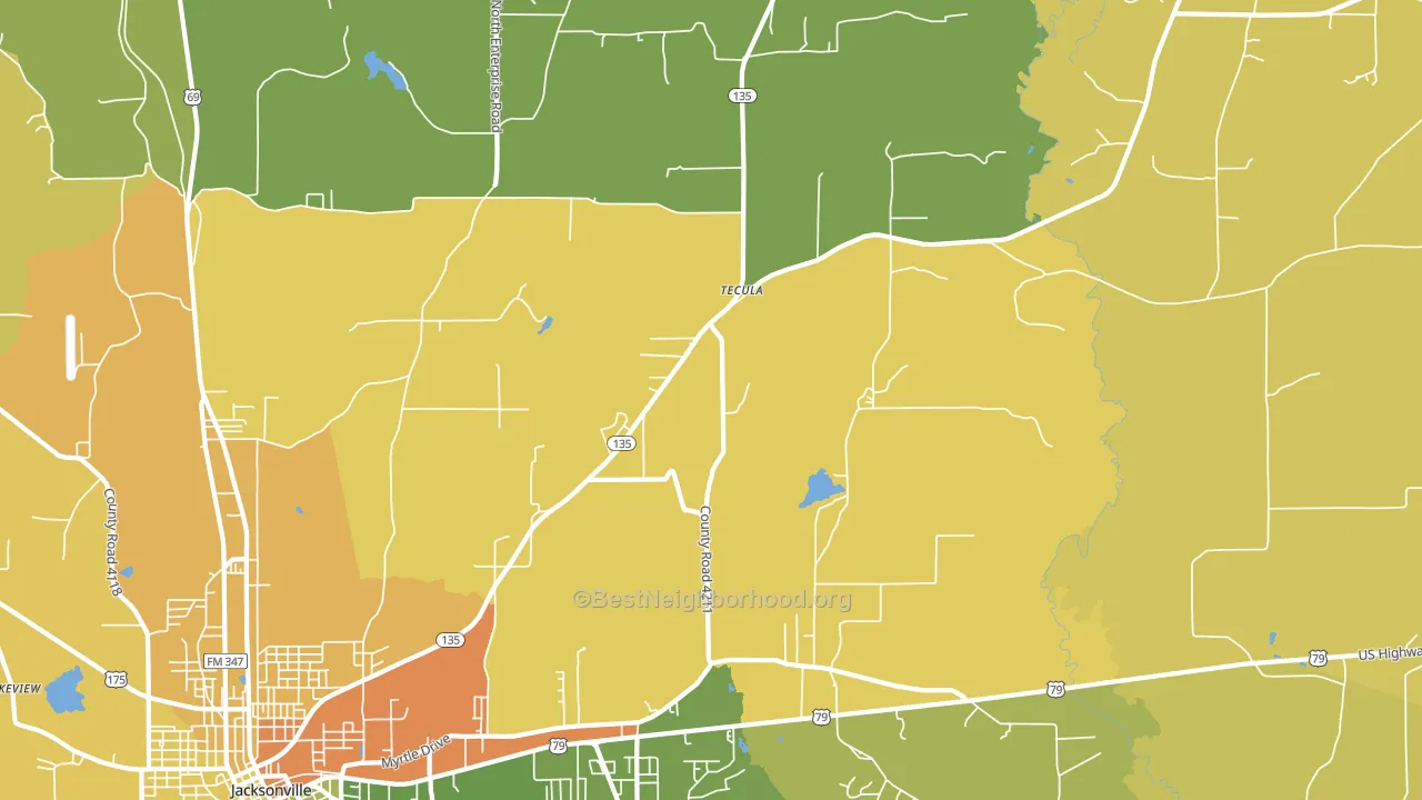 Tecula, TX block-group voter-turnout map