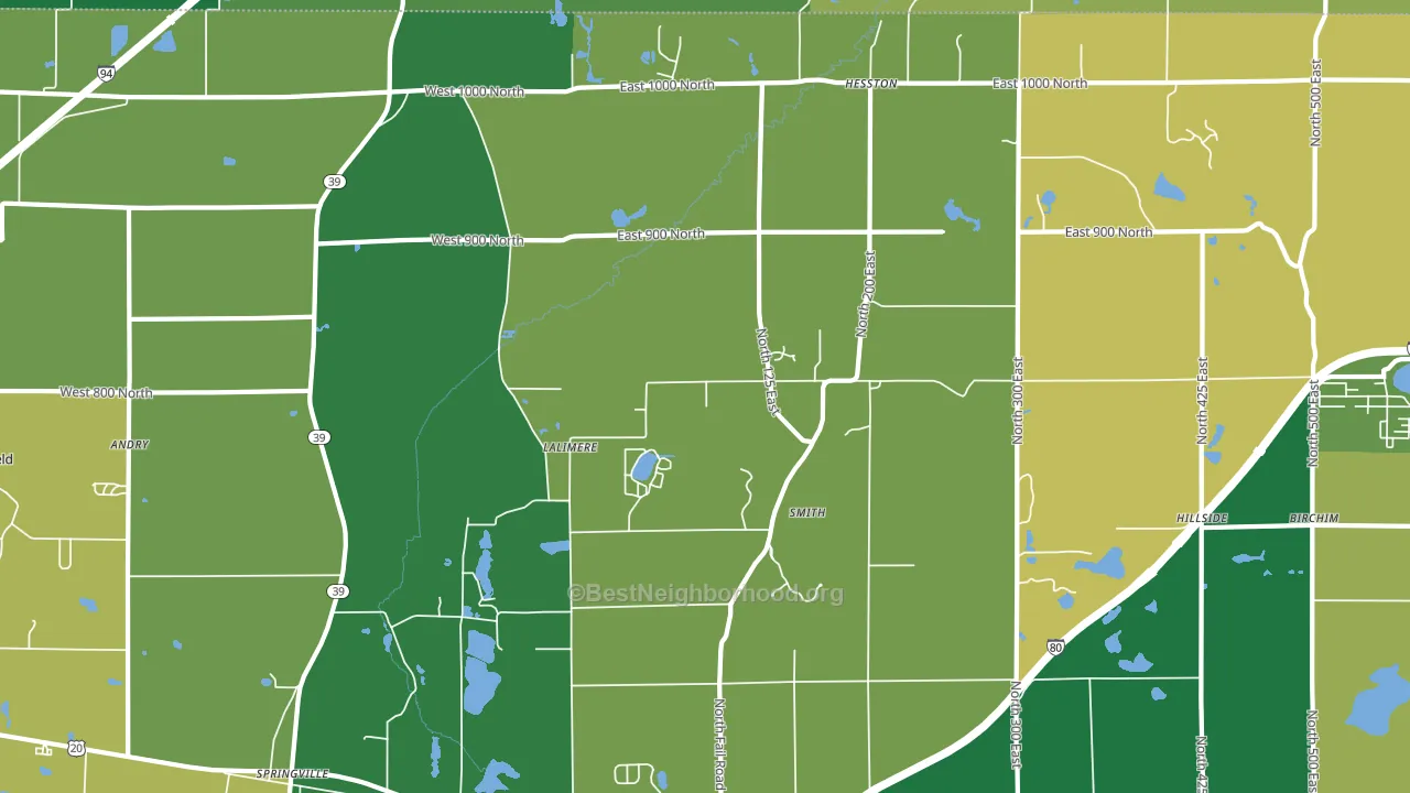 Tee Lake, IN block-group voter-turnout map