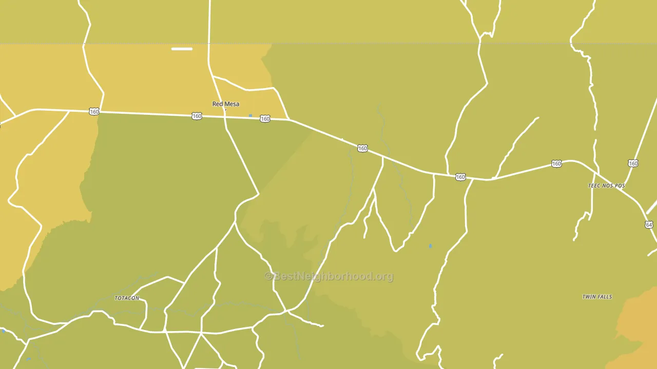 Teec Nos Pos, AZ block-group voter-turnout map