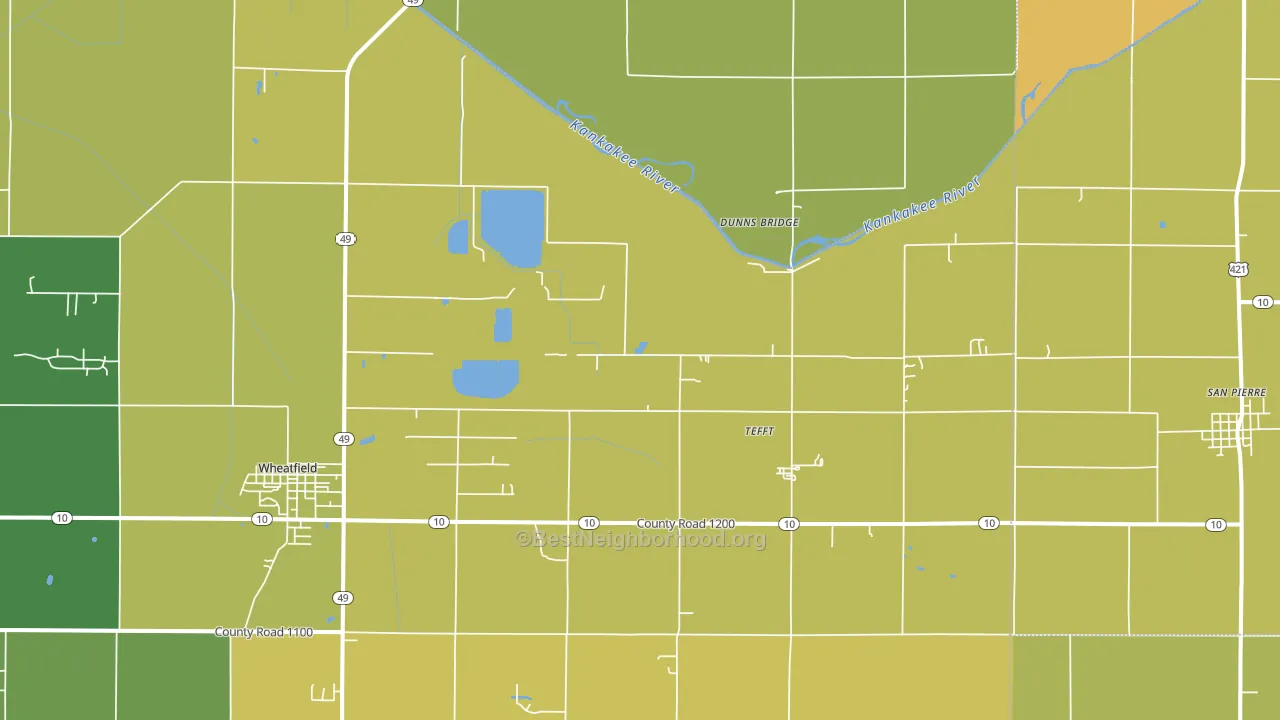 Tefft, IN block-group voter-turnout map