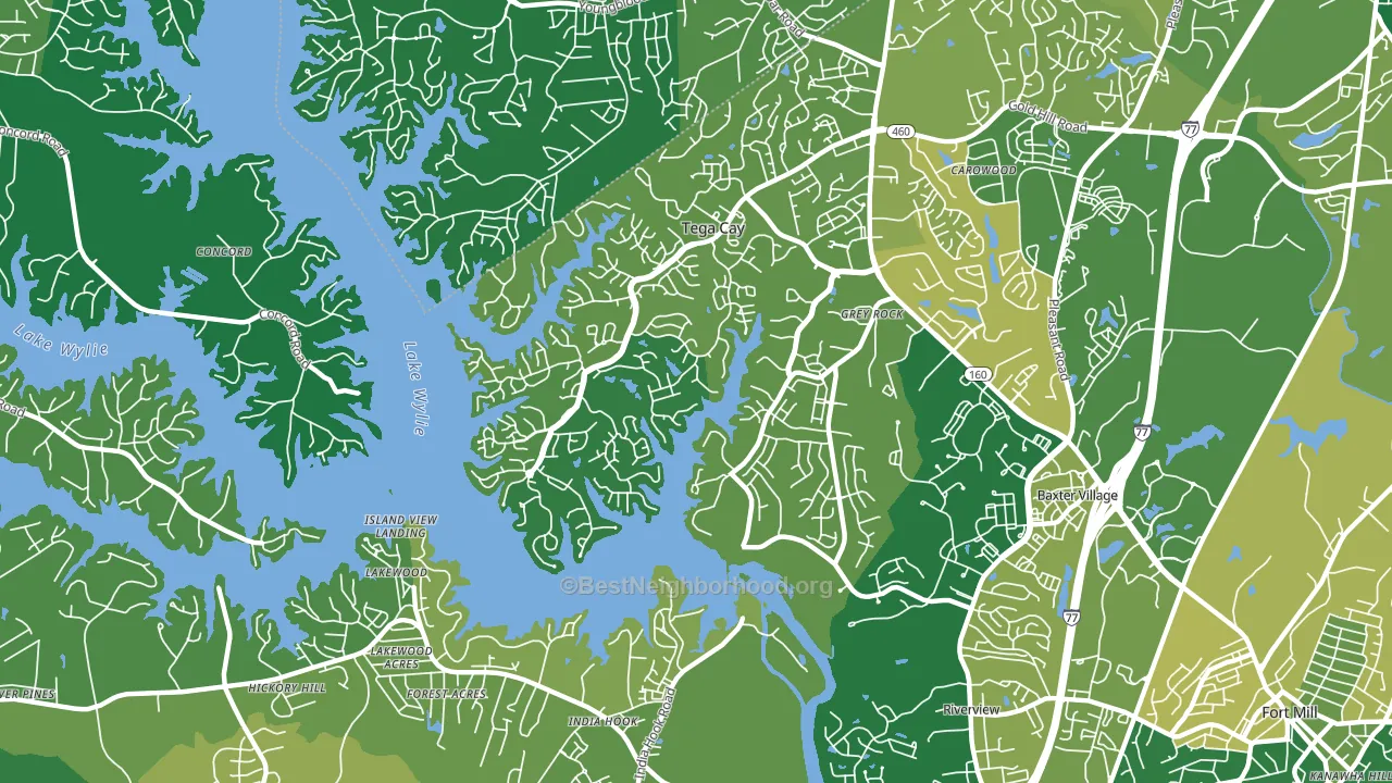 Tega Cay, SC block-group voter-turnout map