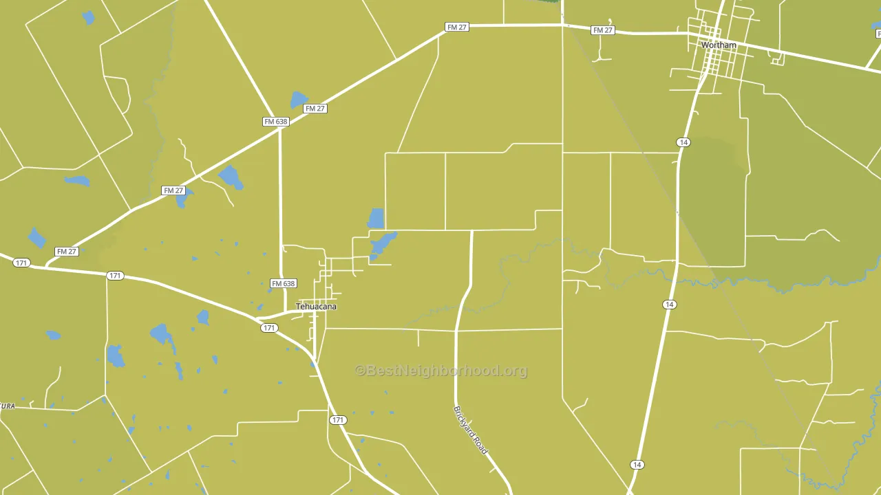 Tehuacana, TX block-group voter-turnout map