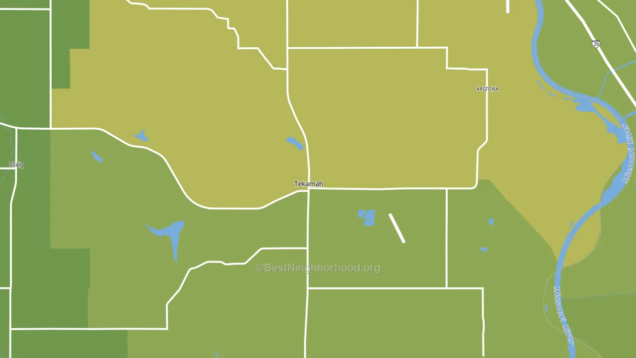 Tekamah, NE block-group voter-turnout map