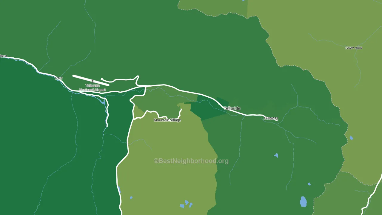 Telluride, CO block-group voter-turnout map