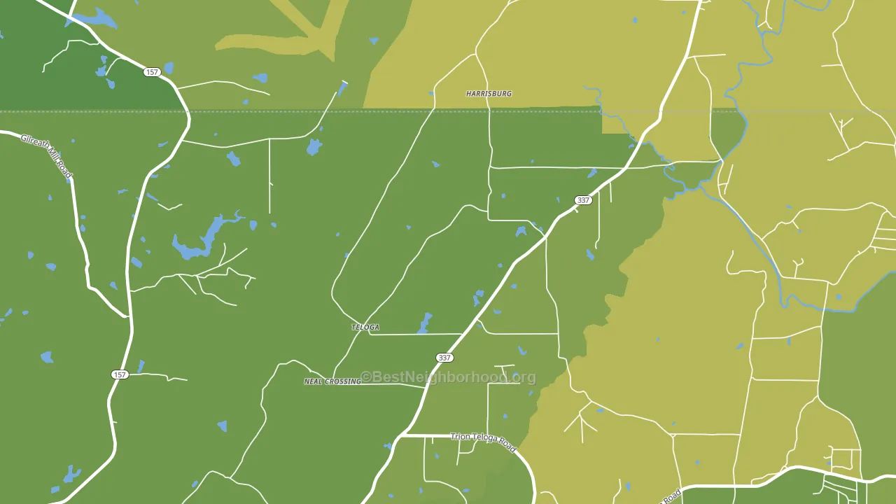Teloga, GA block-group voter-turnout map