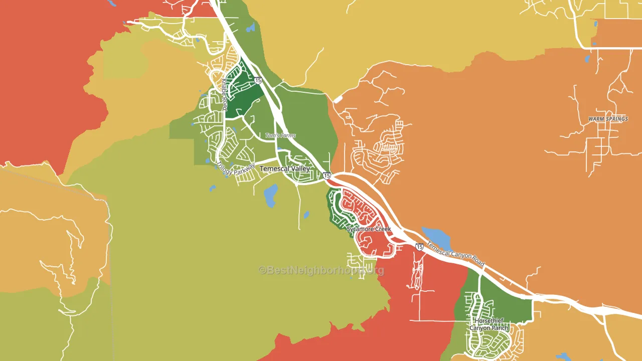 Temescal Valley, CA block-group voter-turnout map