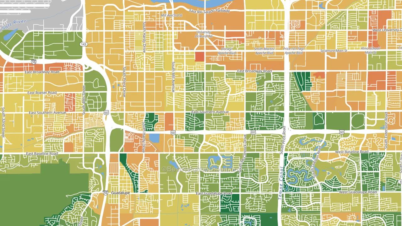 Tempe, AZ block-group voter-turnout map
