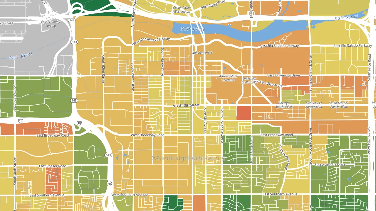 Tempe Junction, Tempe, AZ block-group voter-turnout map