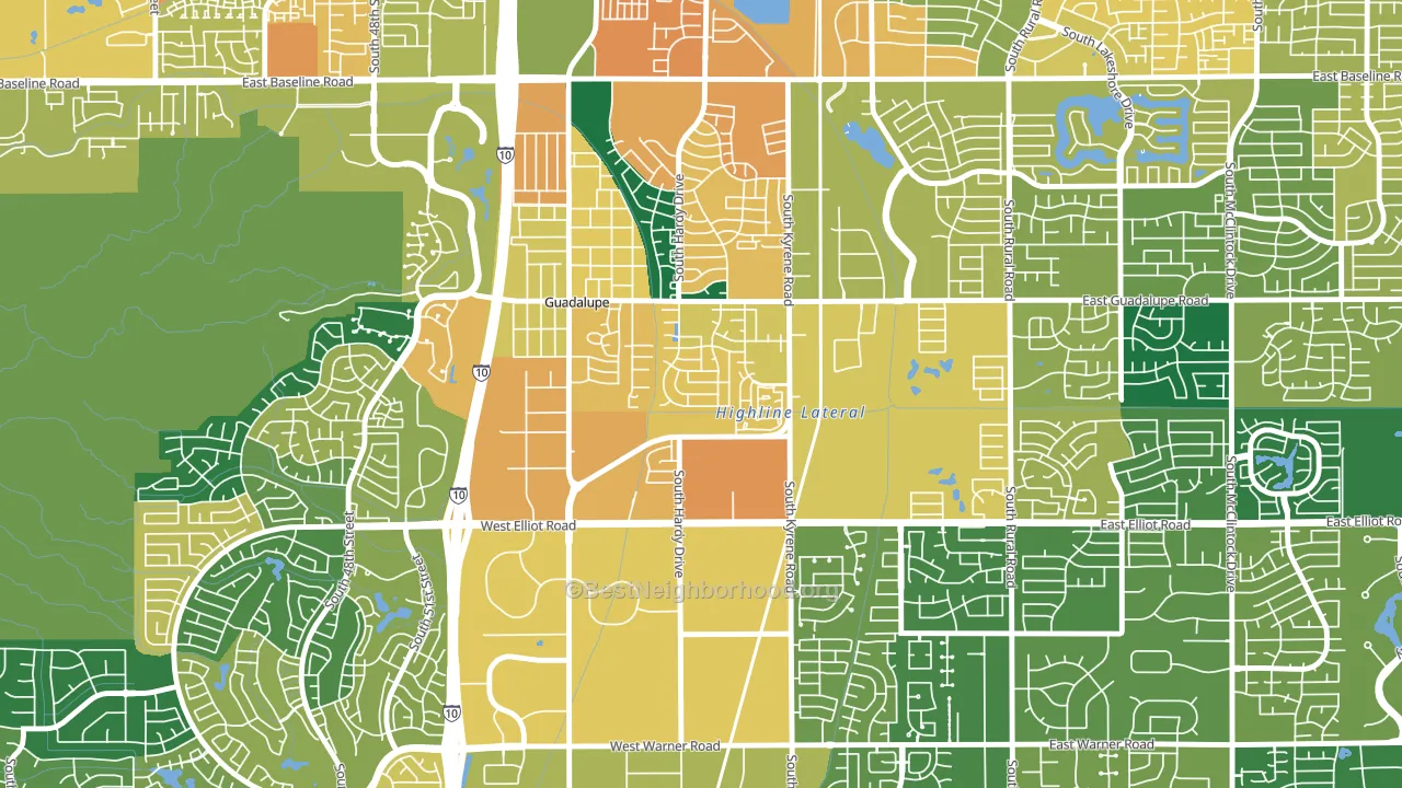 Tempe Royal Estates, Tempe, AZ block-group voter-turnout map