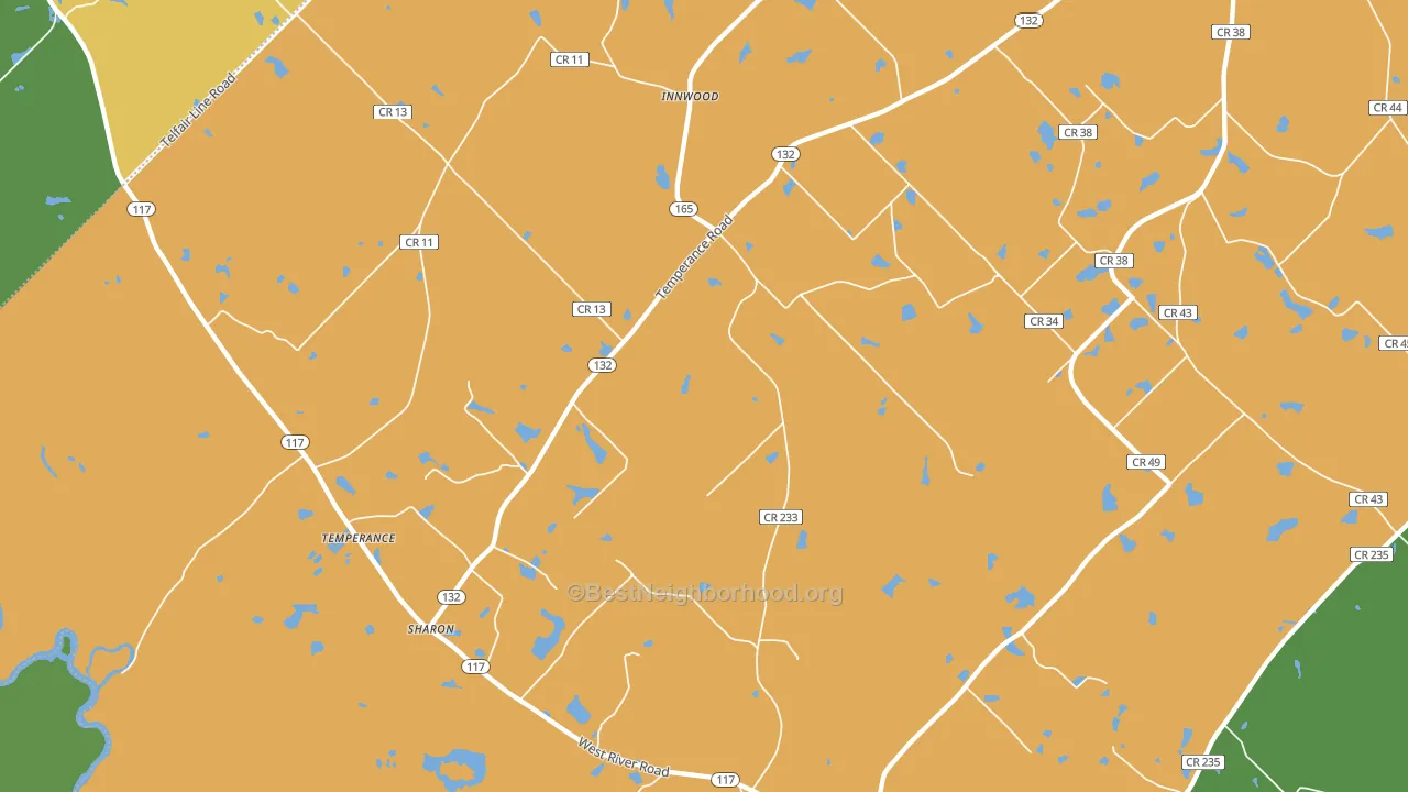 Temperance, GA block-group voter-turnout map