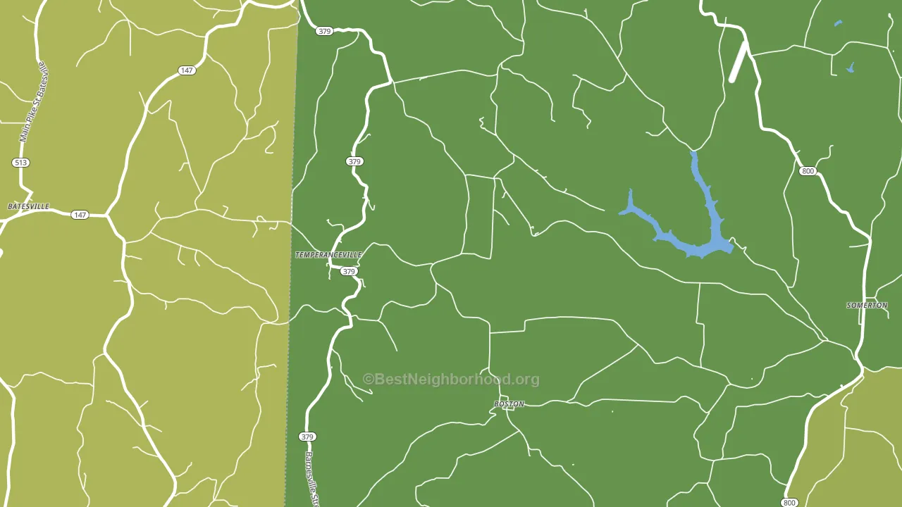 Temperanceville, OH block-group voter-turnout map