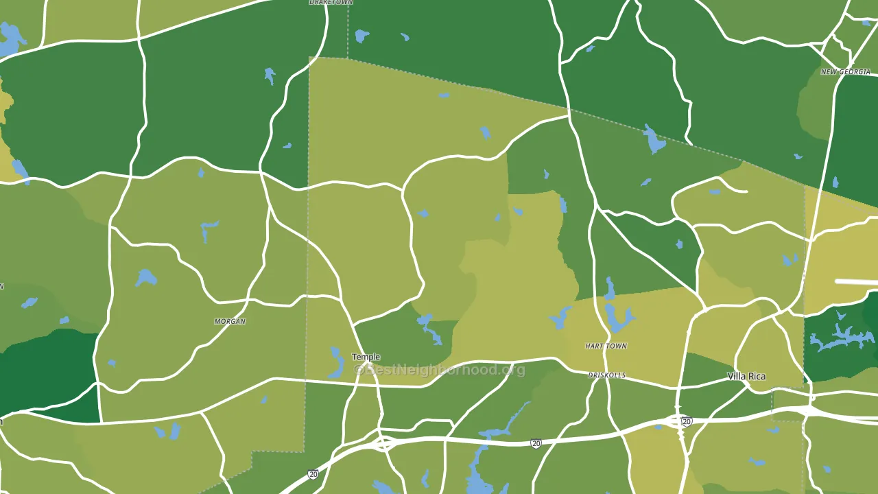 Temple, GA block-group voter-turnout map