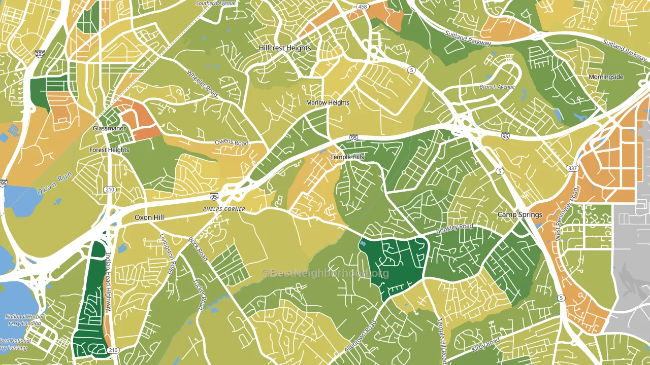 Temple Hills, MD block-group voter-turnout map