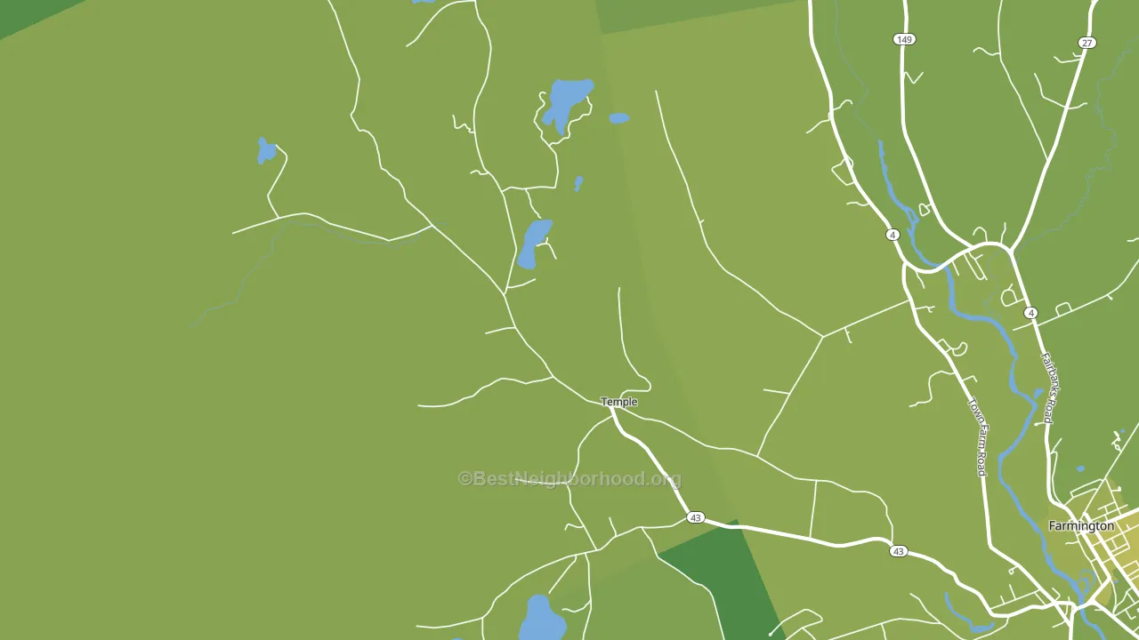 Temple, ME block-group voter-turnout map