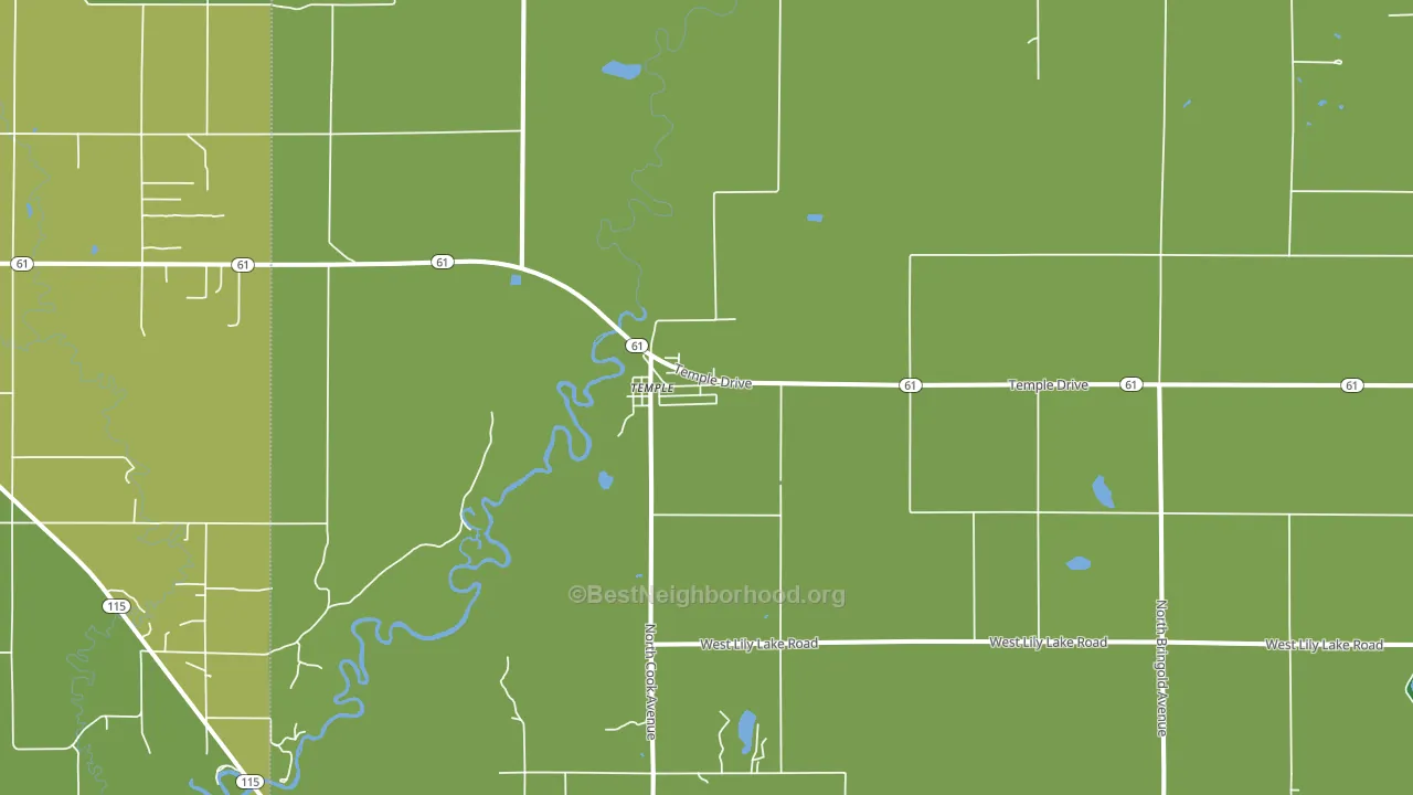 Temple, MI block-group voter-turnout map