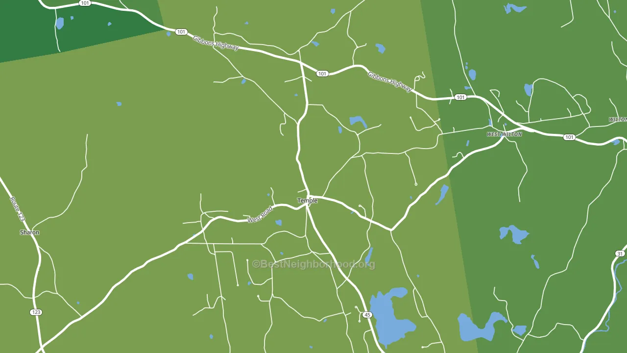 Temple, NH block-group voter-turnout map