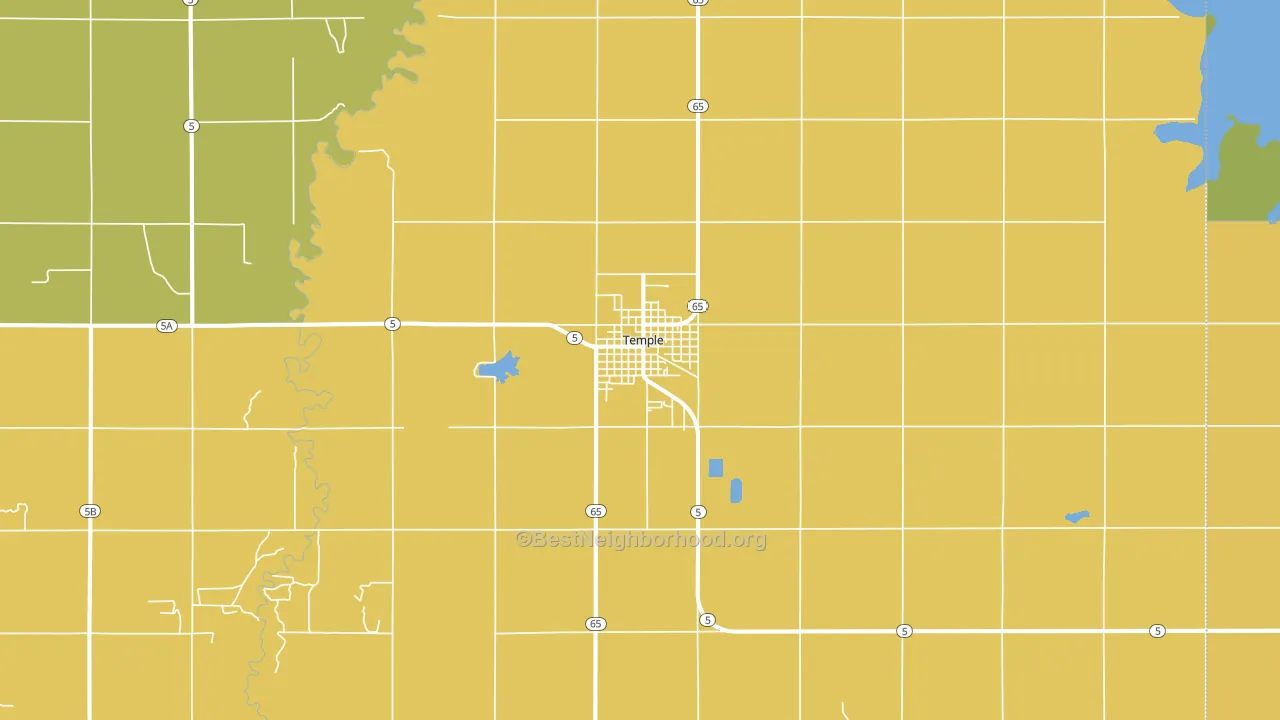 Temple, OK block-group voter-turnout map