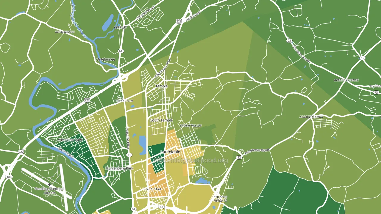 Temple, PA block-group voter-turnout map