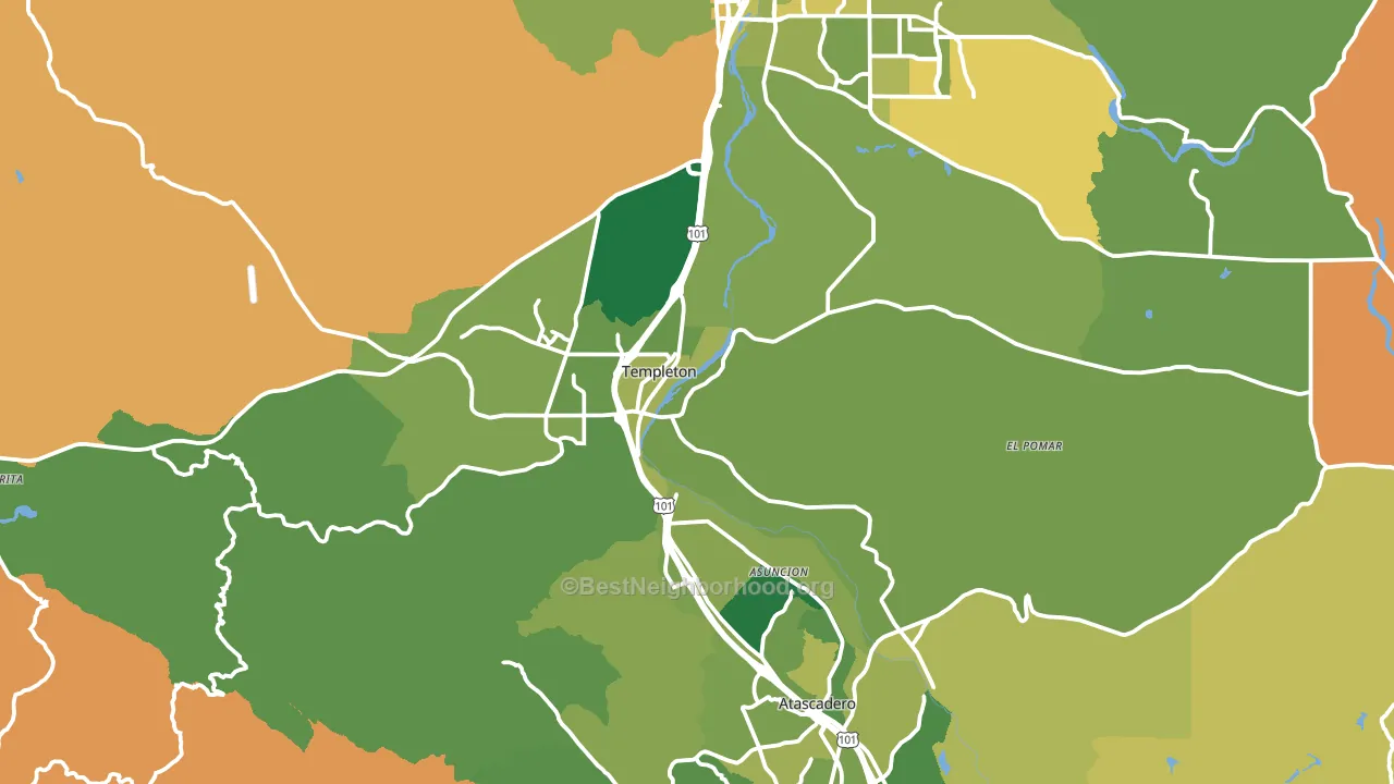 Templeton, CA block-group voter-turnout map