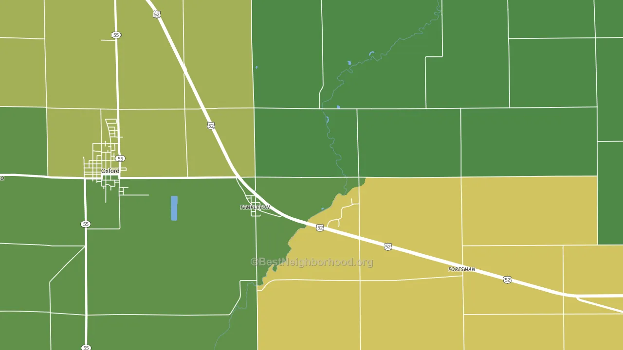 Templeton, IN block-group voter-turnout map
