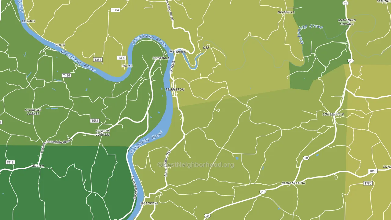 Templeton, PA block-group voter-turnout map