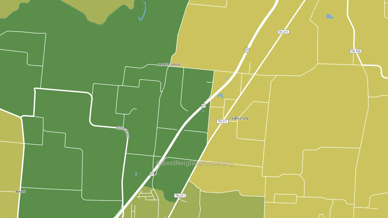 Templeton, TN block-group voter-turnout map