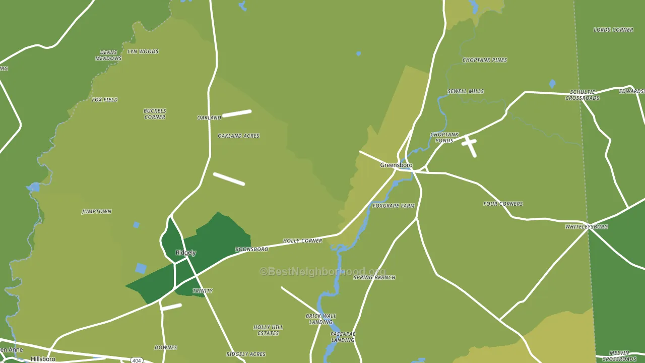 Templeville, MD block-group voter-turnout map