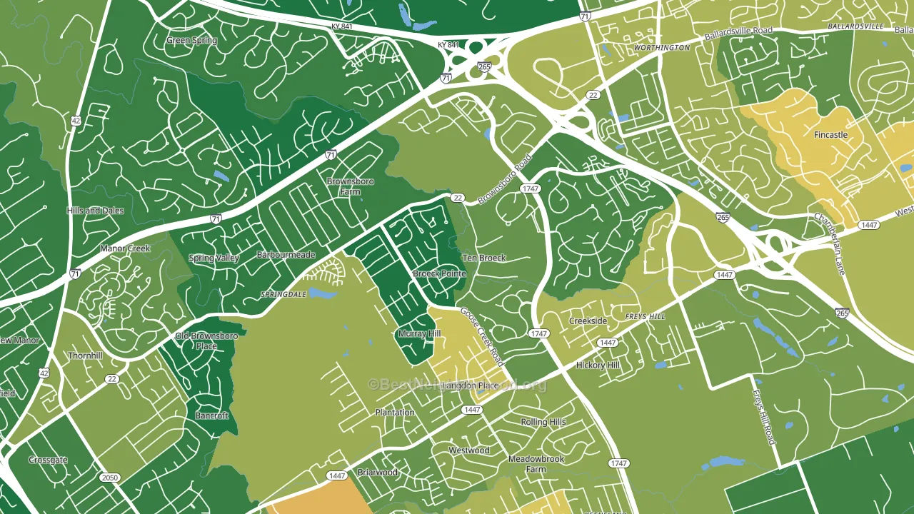 Ten Broeck, KY block-group voter-turnout map
